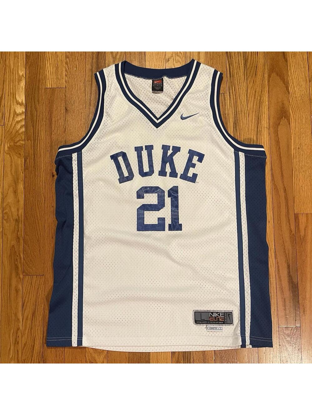 Duke Basketball Nike Elite Swingman Jersey Blue Devils #21 2XL XXL length+2